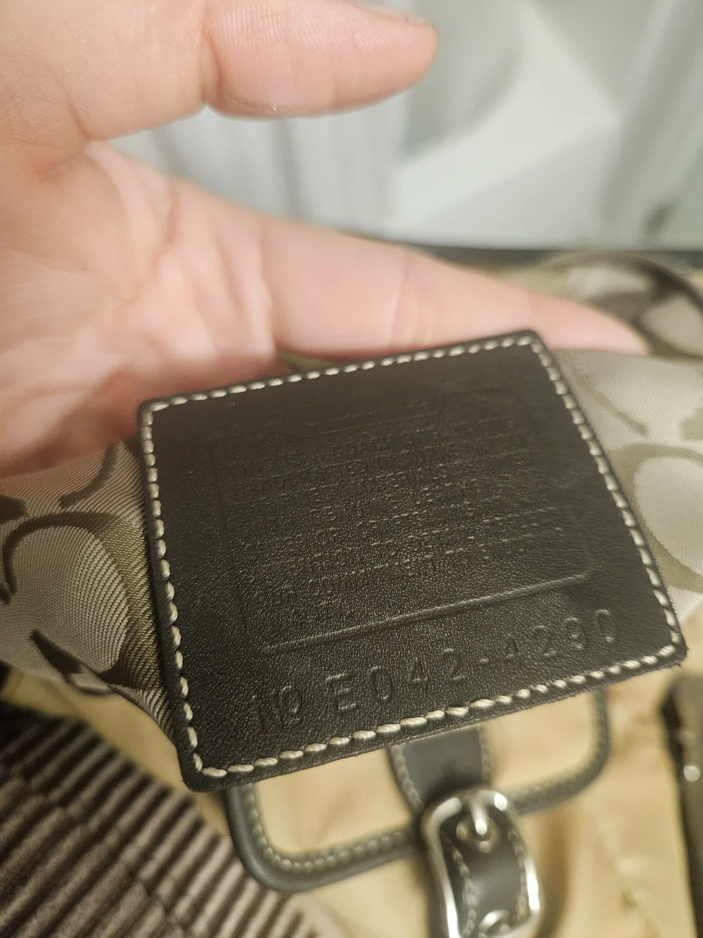Coach Tan Backpack with Dark Brown Trim